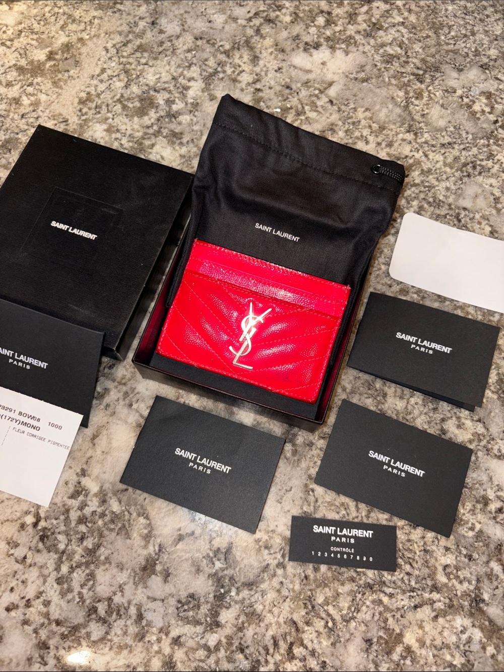 Saint Laurent Patent Leather YSL Cardholder